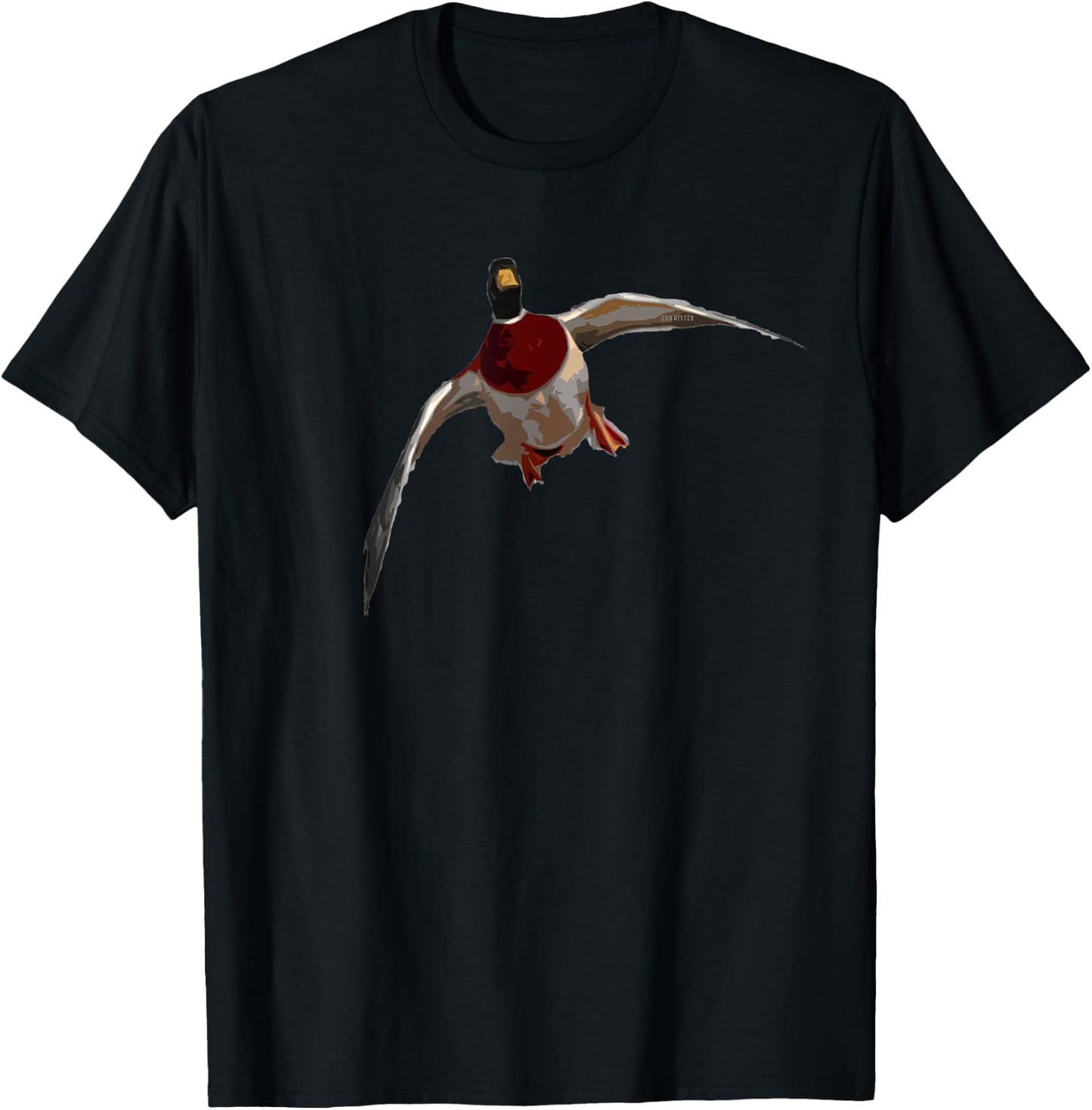 Sailing Drake - Duck Hunting Shirt by Committed Waterfowl T-Shirt - T-Shirt | Black