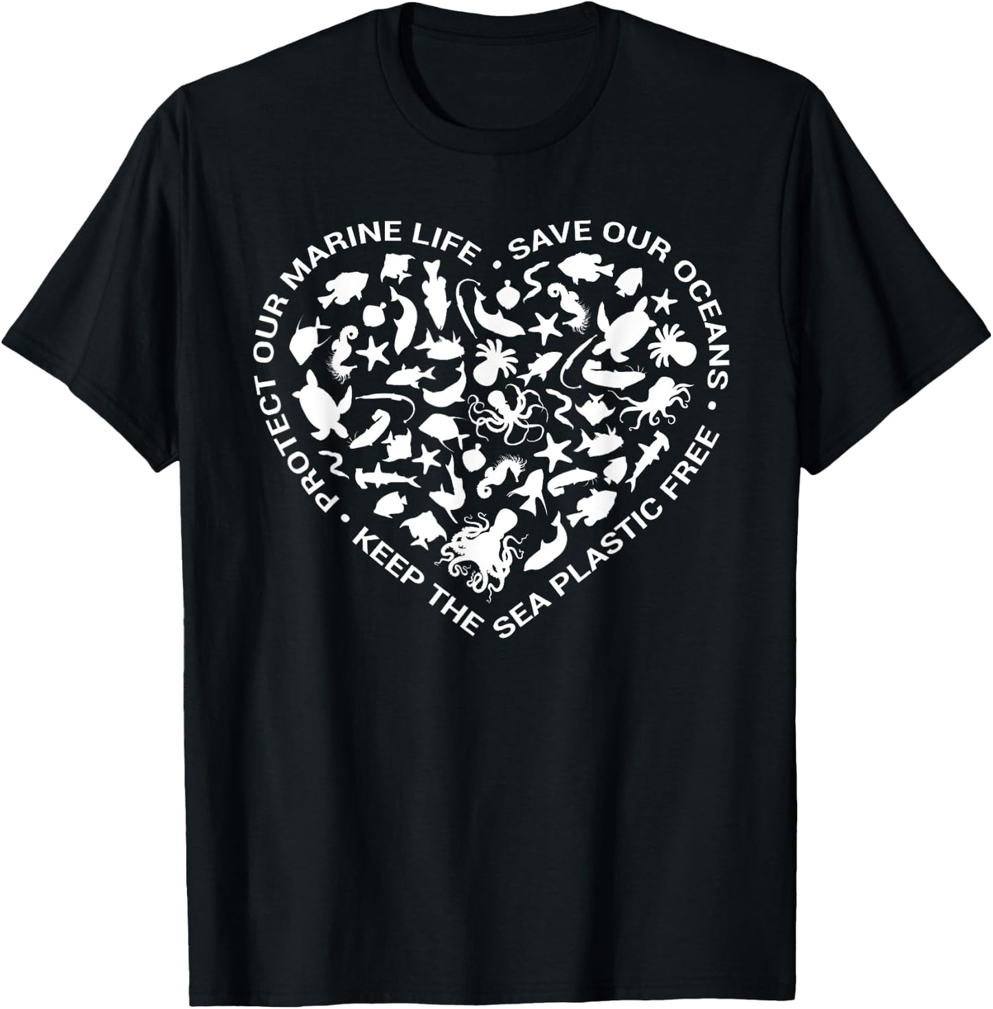 Heart Love Ocean life slogans icon for Protest March T-Shirt - T-Shirt | Black