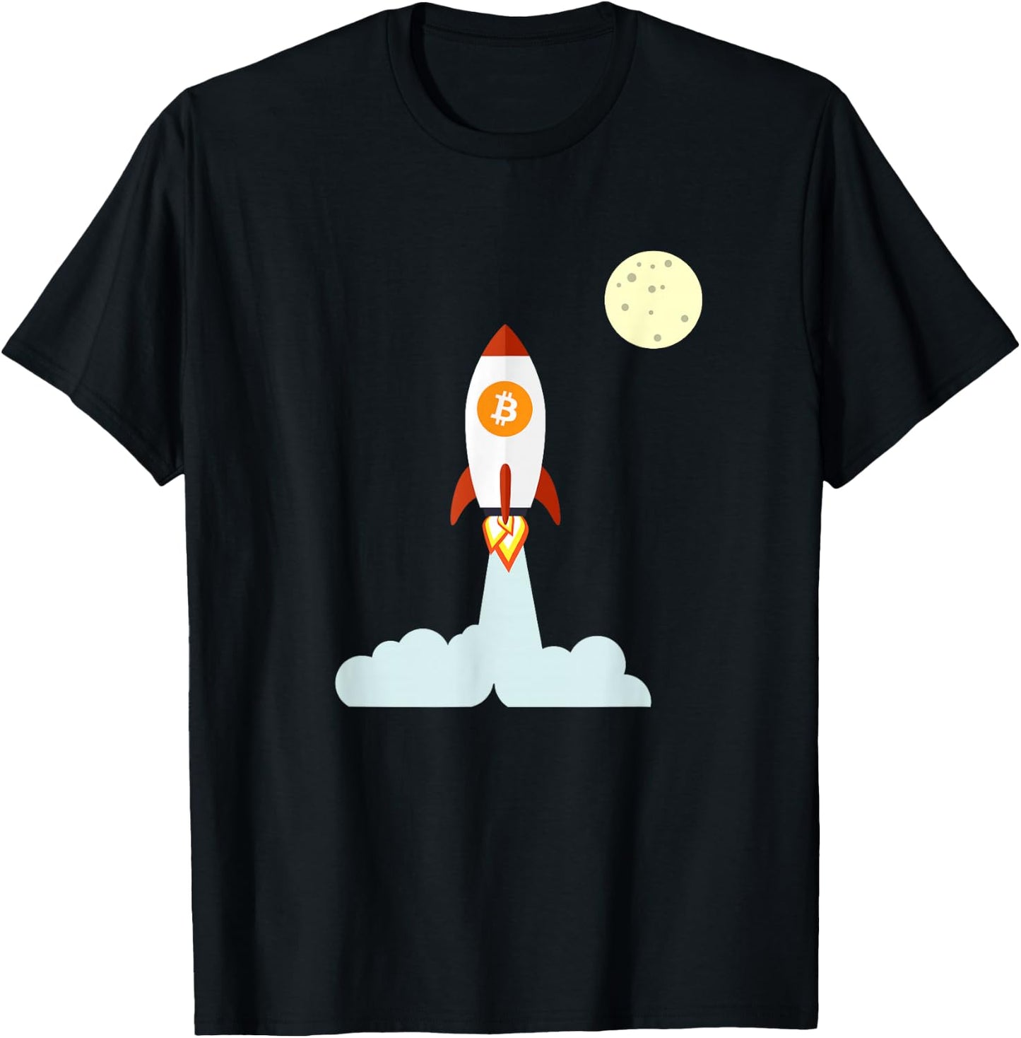 Bitcoin BTC Crypto to the Moon Shirt Featuring BTC Rocket T-Shirt - T-Shirt | Black