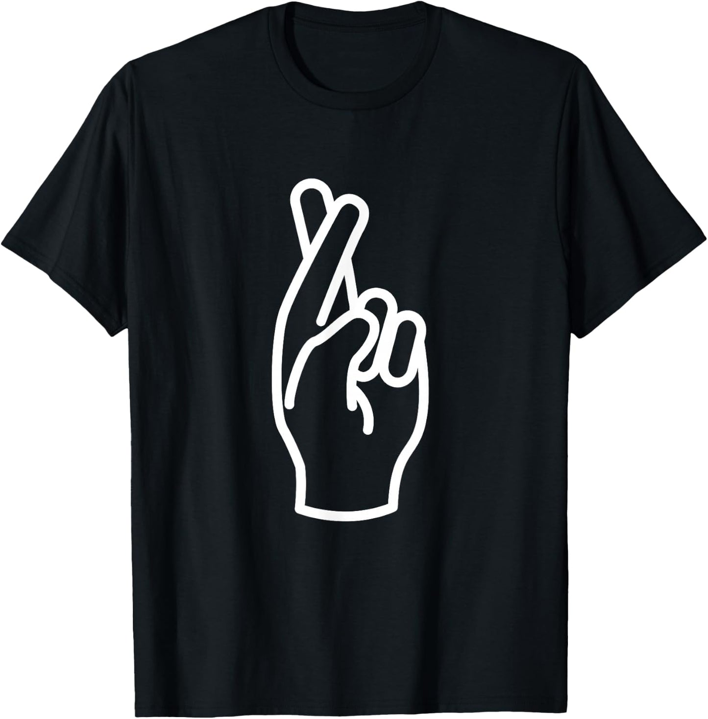 Fingers Crossed T-Shirt - T-Shirt | Black