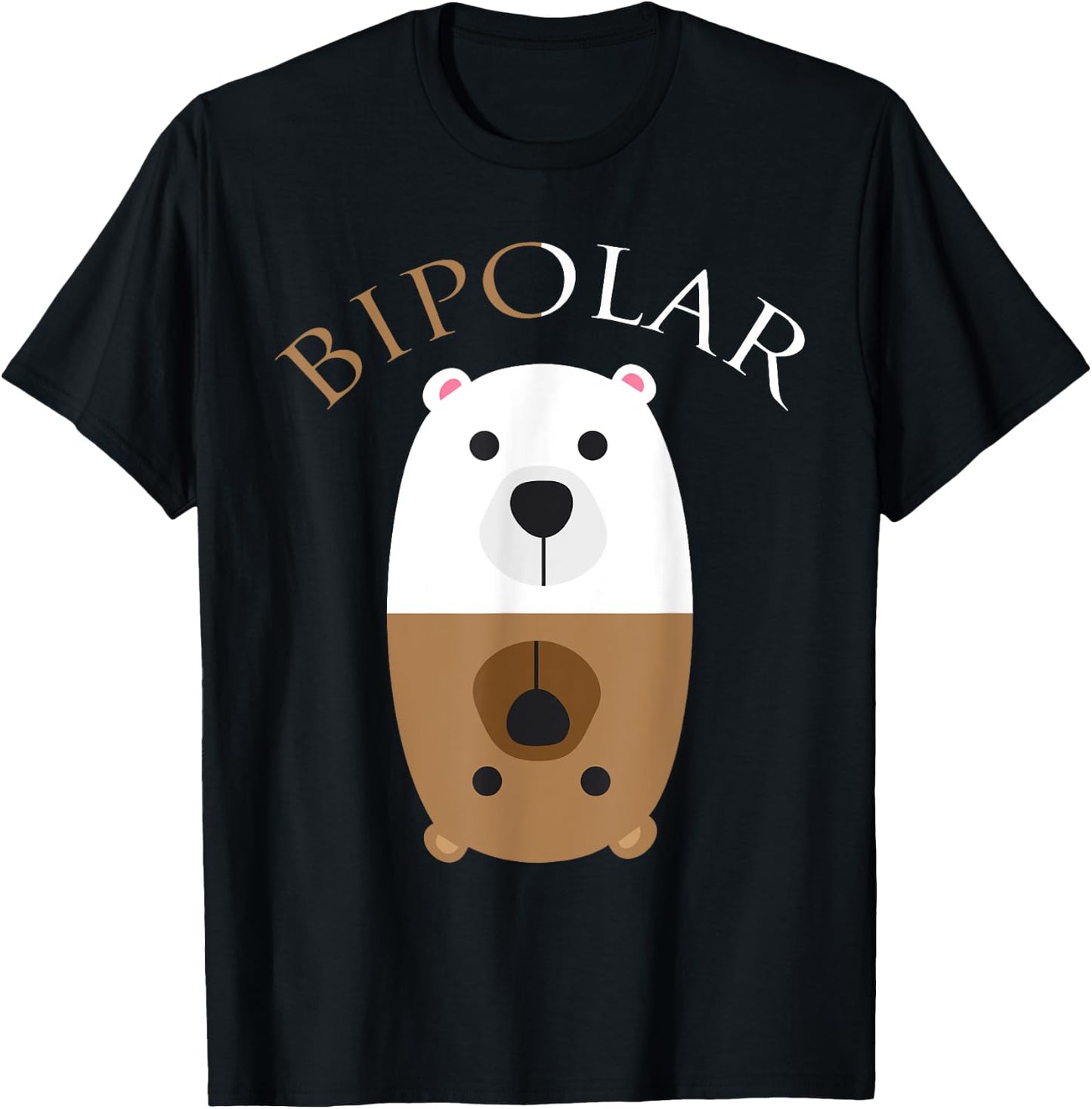 Bipolar Shirt | Cute Mental Disorder Polar Bear Gift T-Shirt - T-Shirt | Black