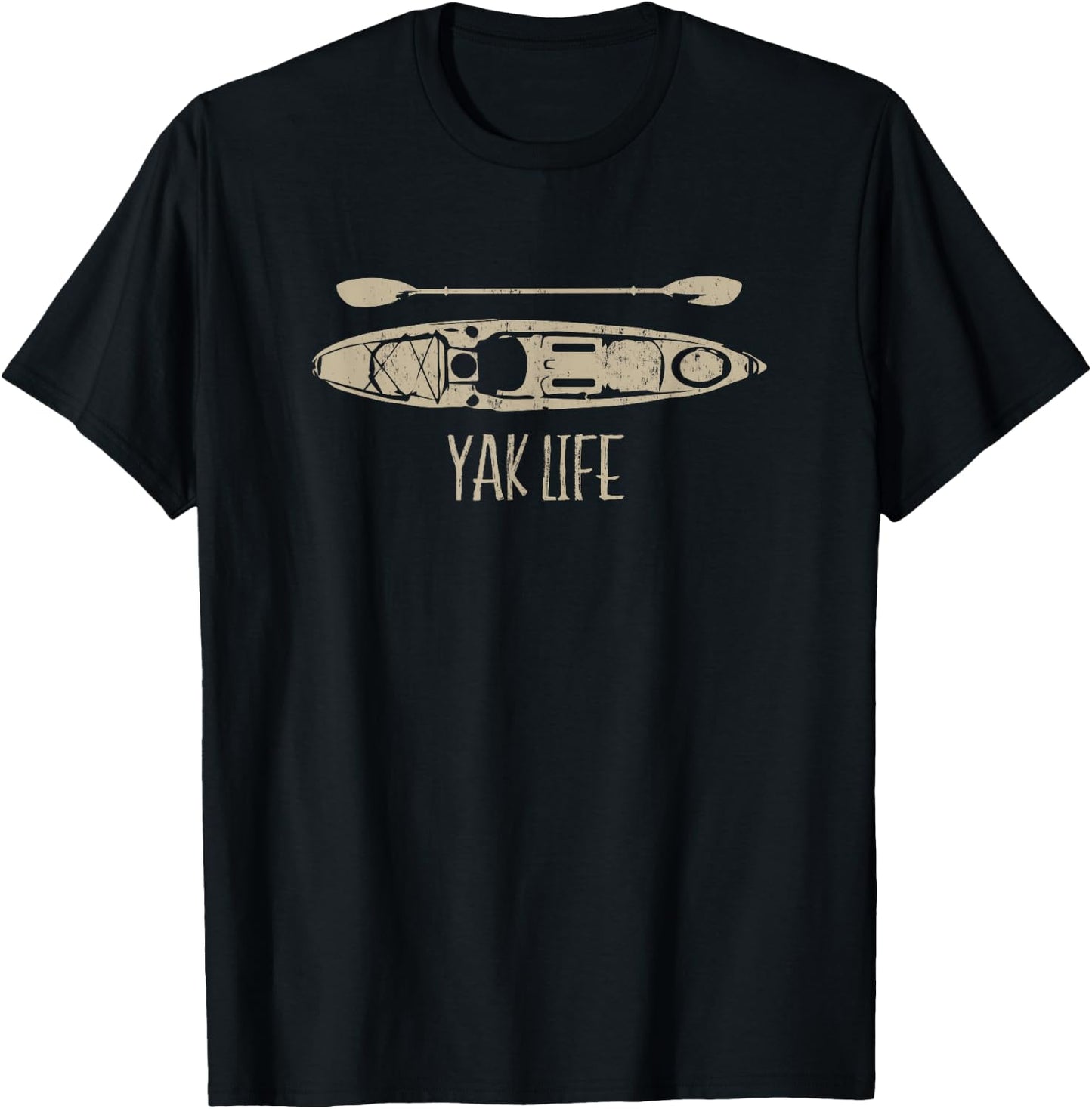 Yak Life T Shirt, Kayak Life Kayaking and Paddling T Shirt T-Shirt - T-Shirt | Black