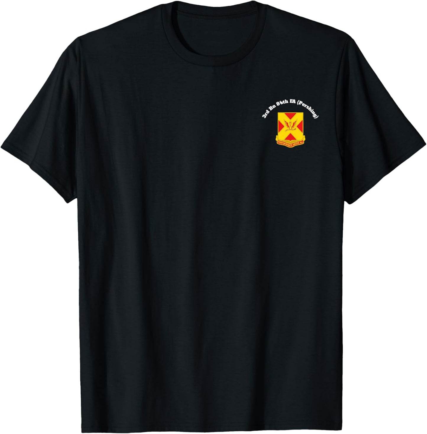 3/84 FA crest front and 56th FA Artillery on back design T-Shirt - T-Shirt | Black