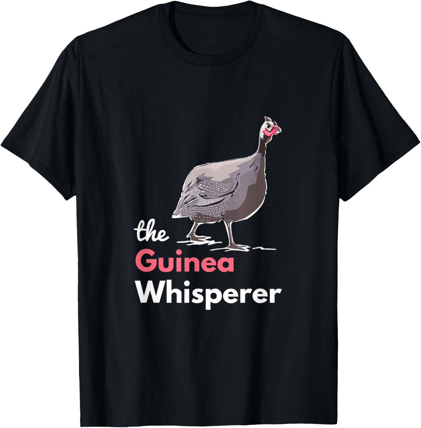 Guinea Hen Fowl Farm Animals Country Poultry Guineafowl T-Shirt - T-Shirt | Black