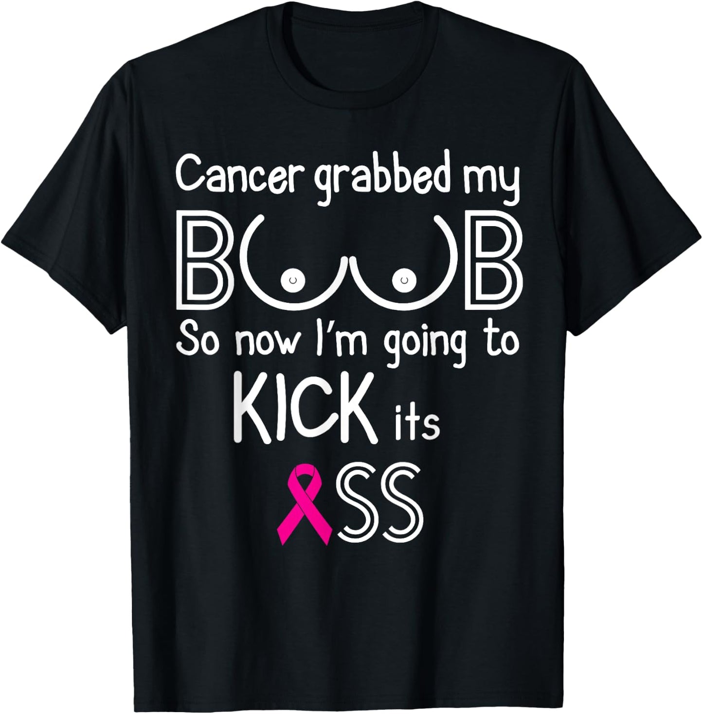 Funny Breast Cancer Awareness Shirt Fighter Survivor Shirt T-Shirt - T-Shirt | Black