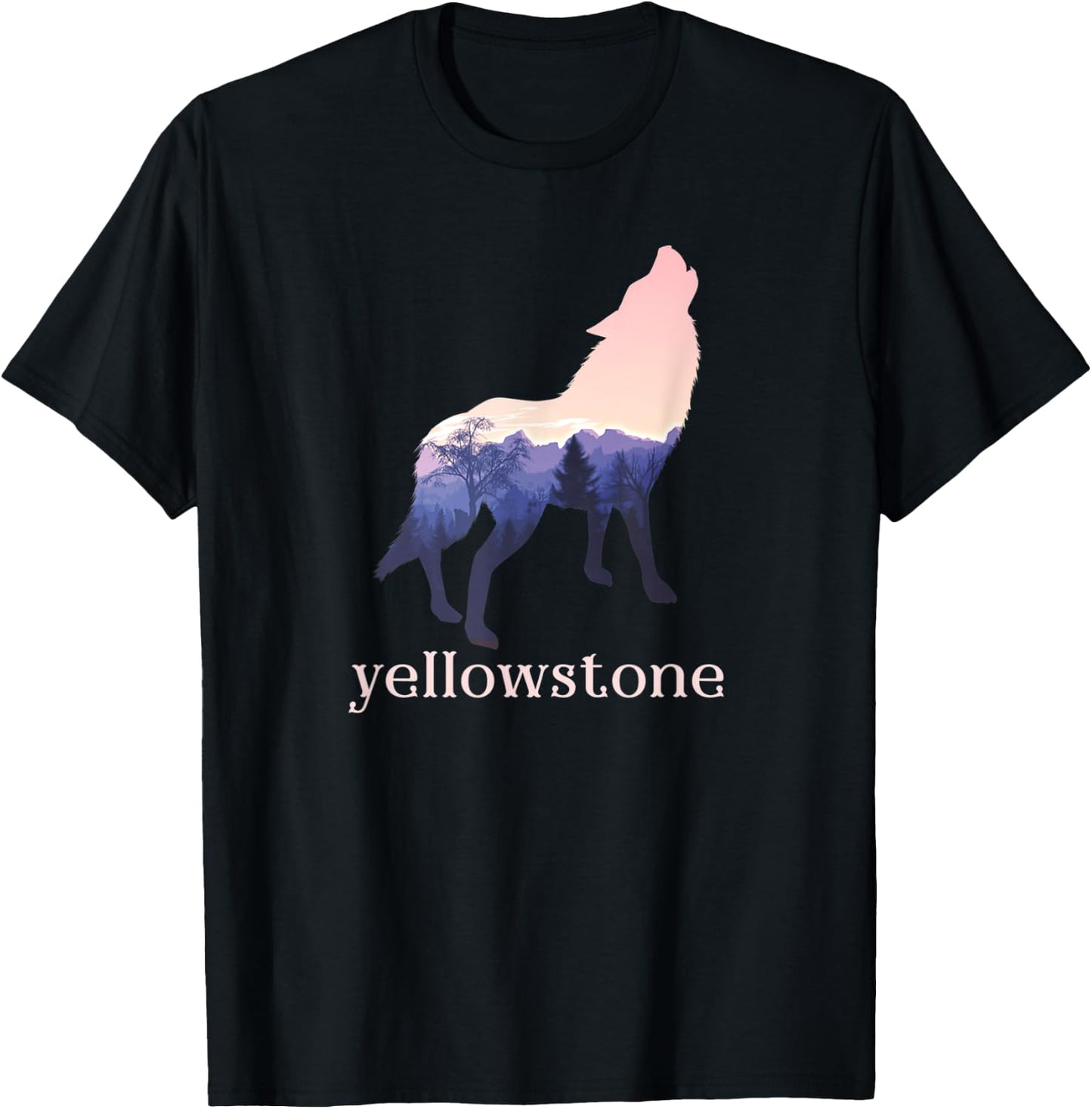 Wolf in Nature Yellowstone Park Camping Gift Campers T-Shirt - T-Shirt | Black