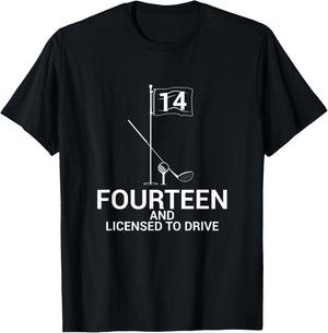 Funny Golf Saying Teen Golfer 14th Birthday T-Shirt - T-Shirt | Black