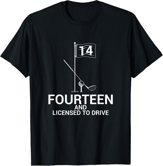 Funny Golf Saying Teen Golfer 14th Birthday T-Shirt - T-Shirt | Black