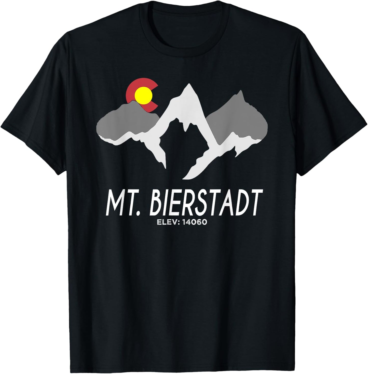 Mt Bierstadt Hiking Colorado Mountain Men Women T Shirt Gift T-Shirt - T-Shirt | Black