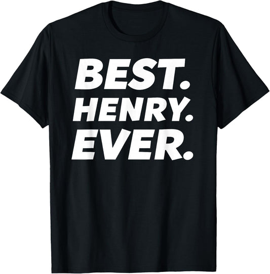 Funny Worlds Best Henry Shirt Men Kid Henry Name T-Shirt - T-Shirt | Black