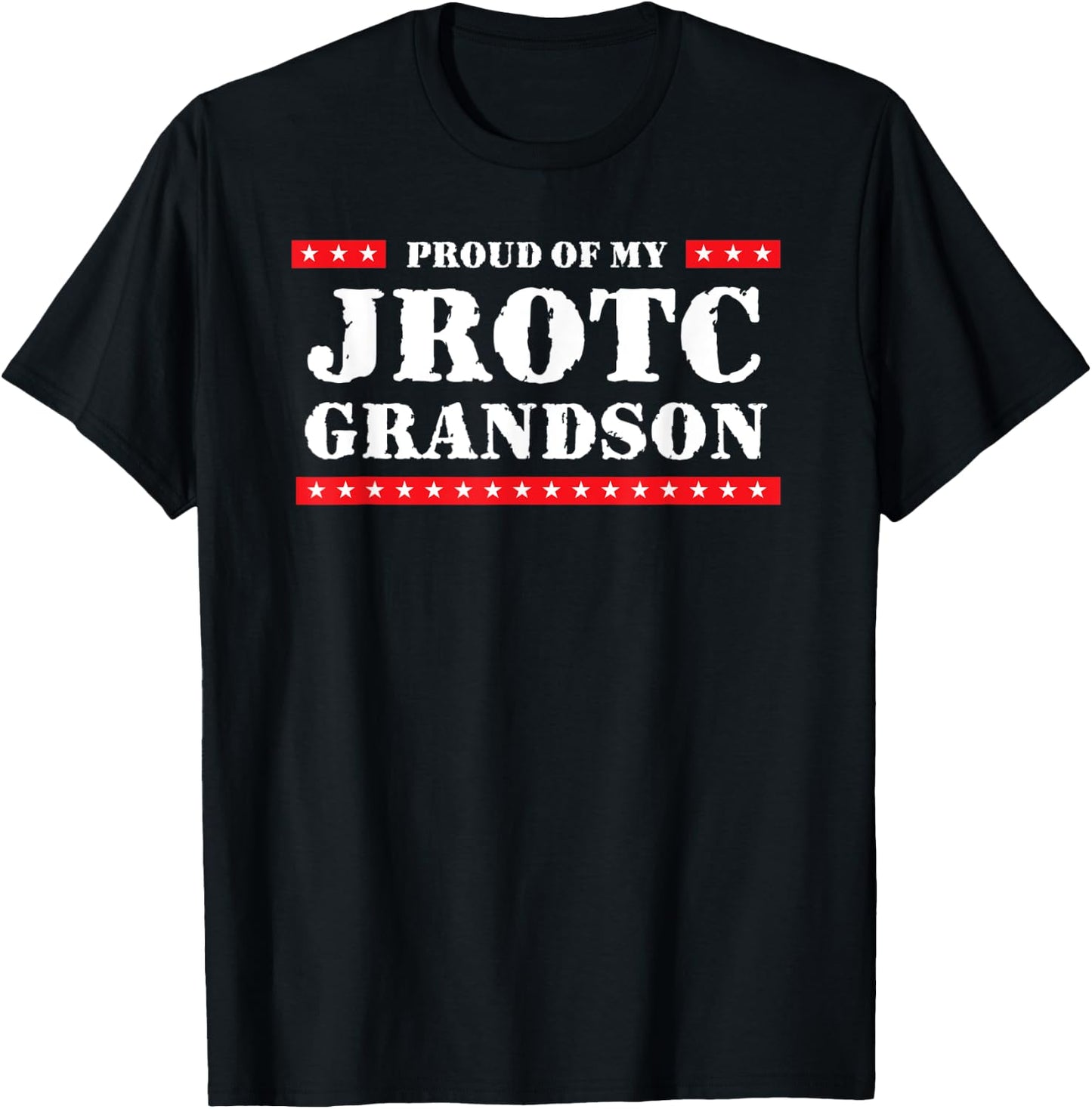 Wow Proud of My JROTC Grandson Adult Blue Small Classic Fit T-Shirt - T-Shirt | Black