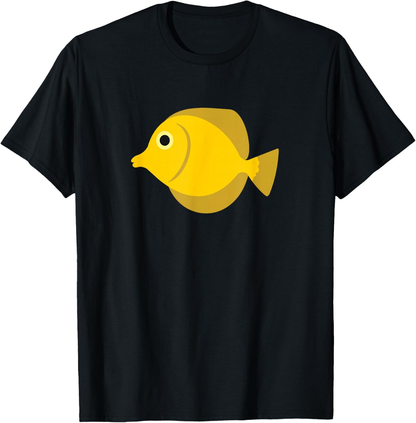 Yellow Tang Fish Print T-Shirt - T-Shirt | Black