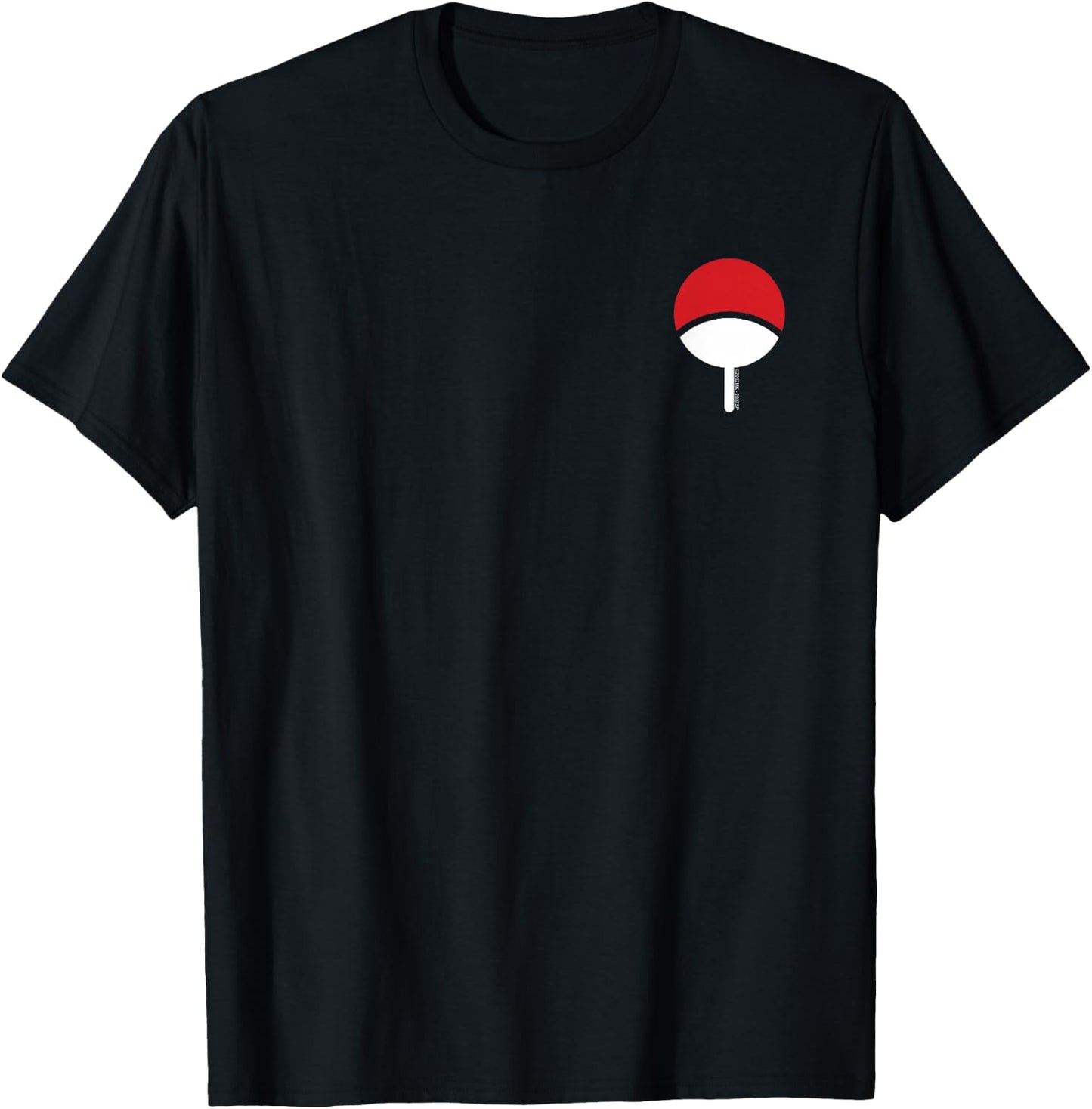 Naruto Shippuden Uchiha Icon Chest Print Anime T-Shirt - T-Shirt | Black