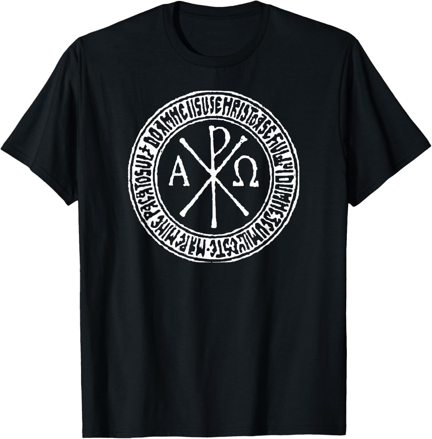 Labarum Ancient Christian Symbol Chi Rho T-Shirt - T-Shirt | Black