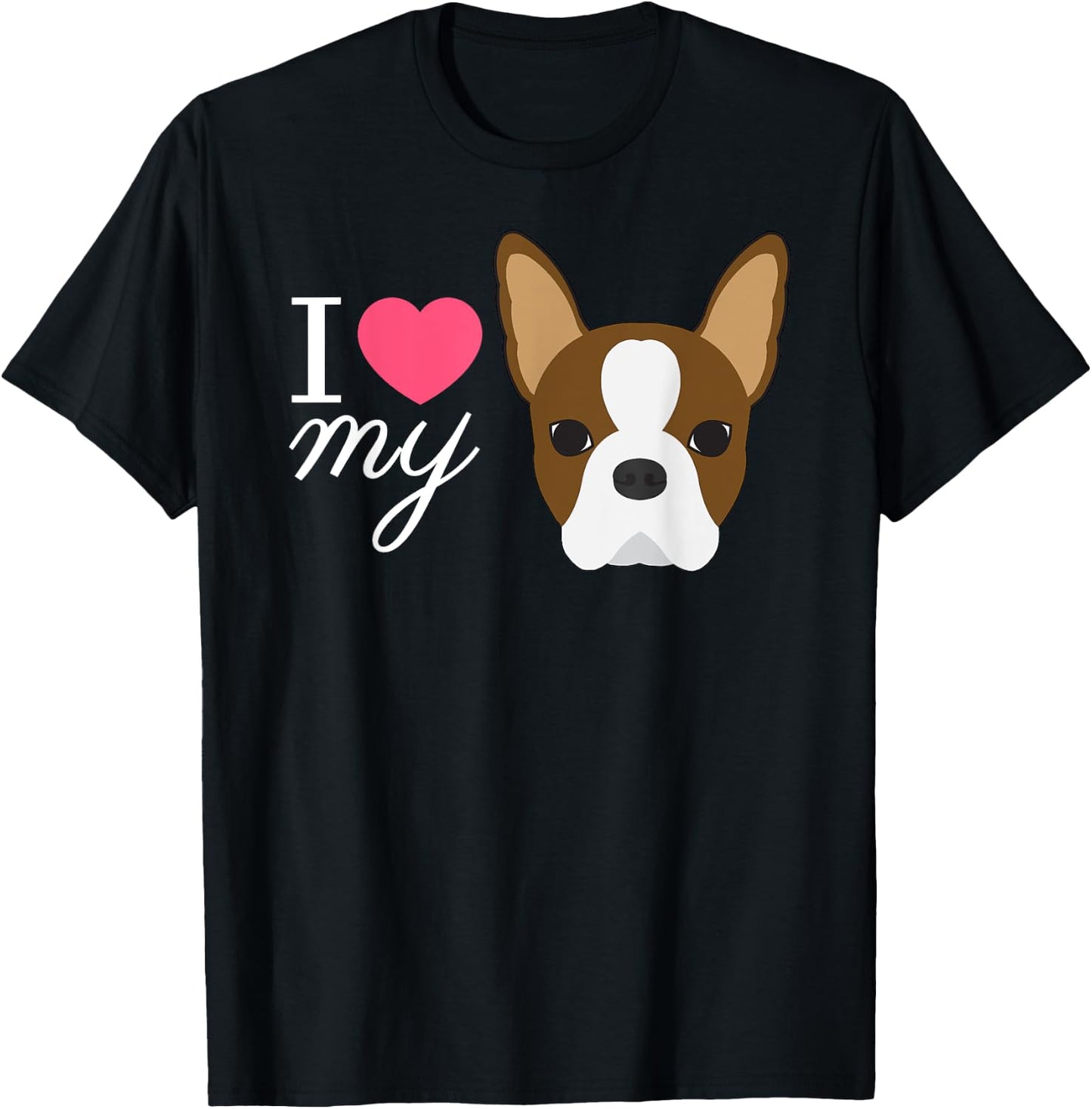 Red Boston Terrier T-Shirt - T-Shirt | Black