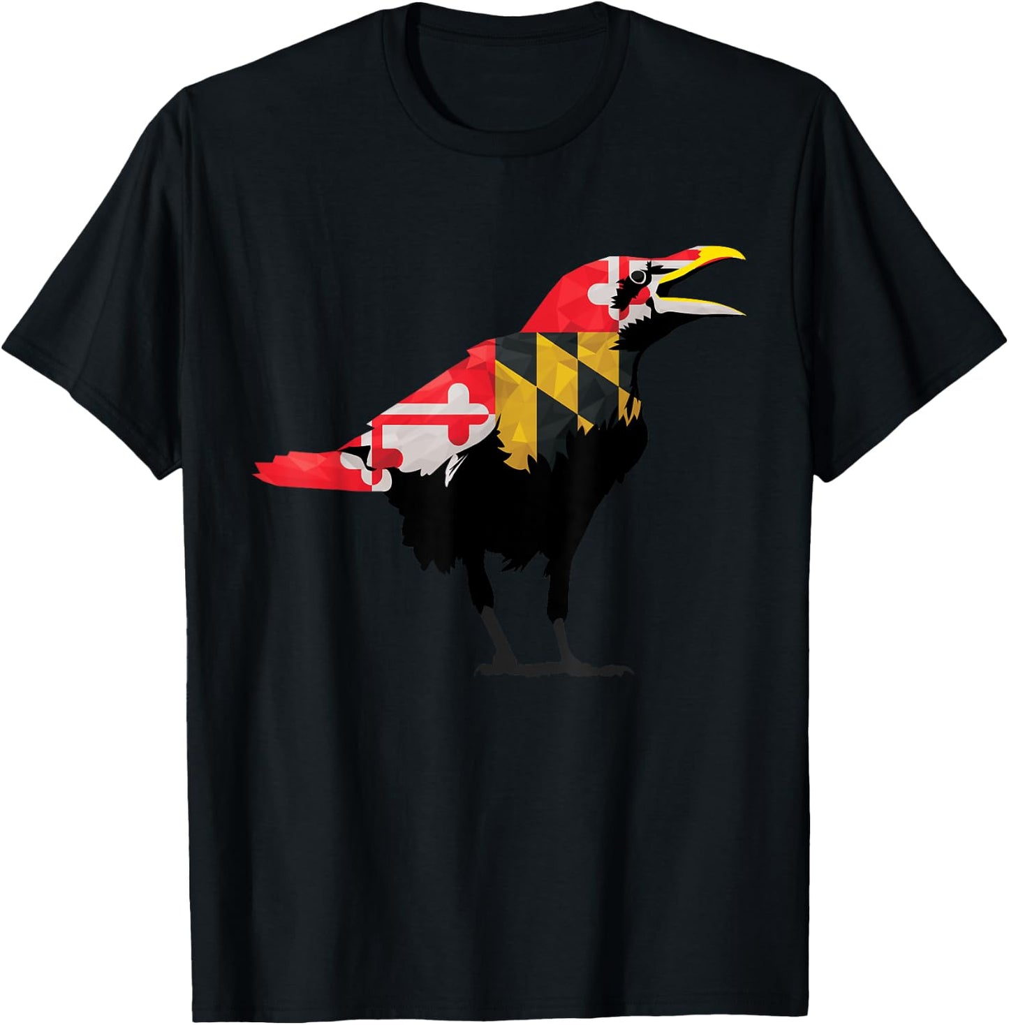 Maryland Raven Bird State Pride Flag T-Shirt - T-Shirt | Black