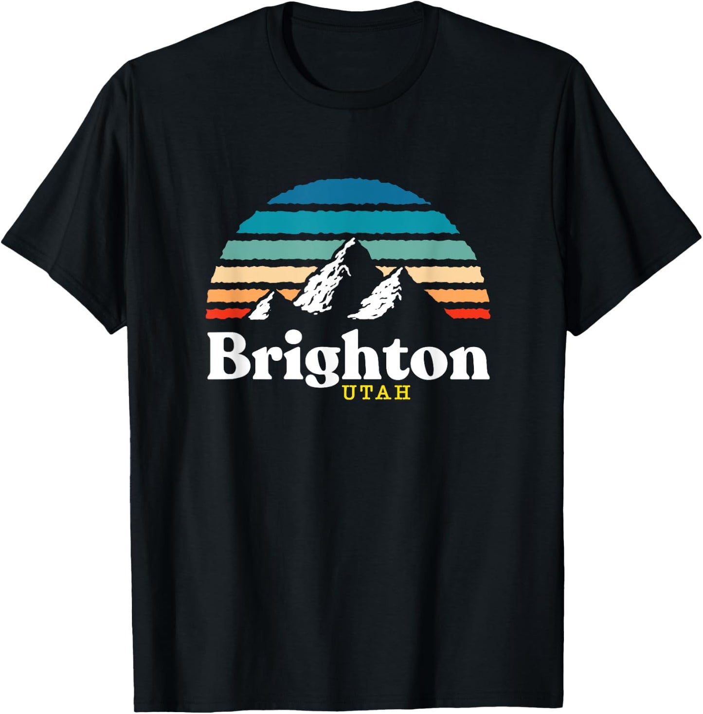 Brighton, Utah - USA Ski Resort 1980s Retro T-Shirt - T-Shirt | Black