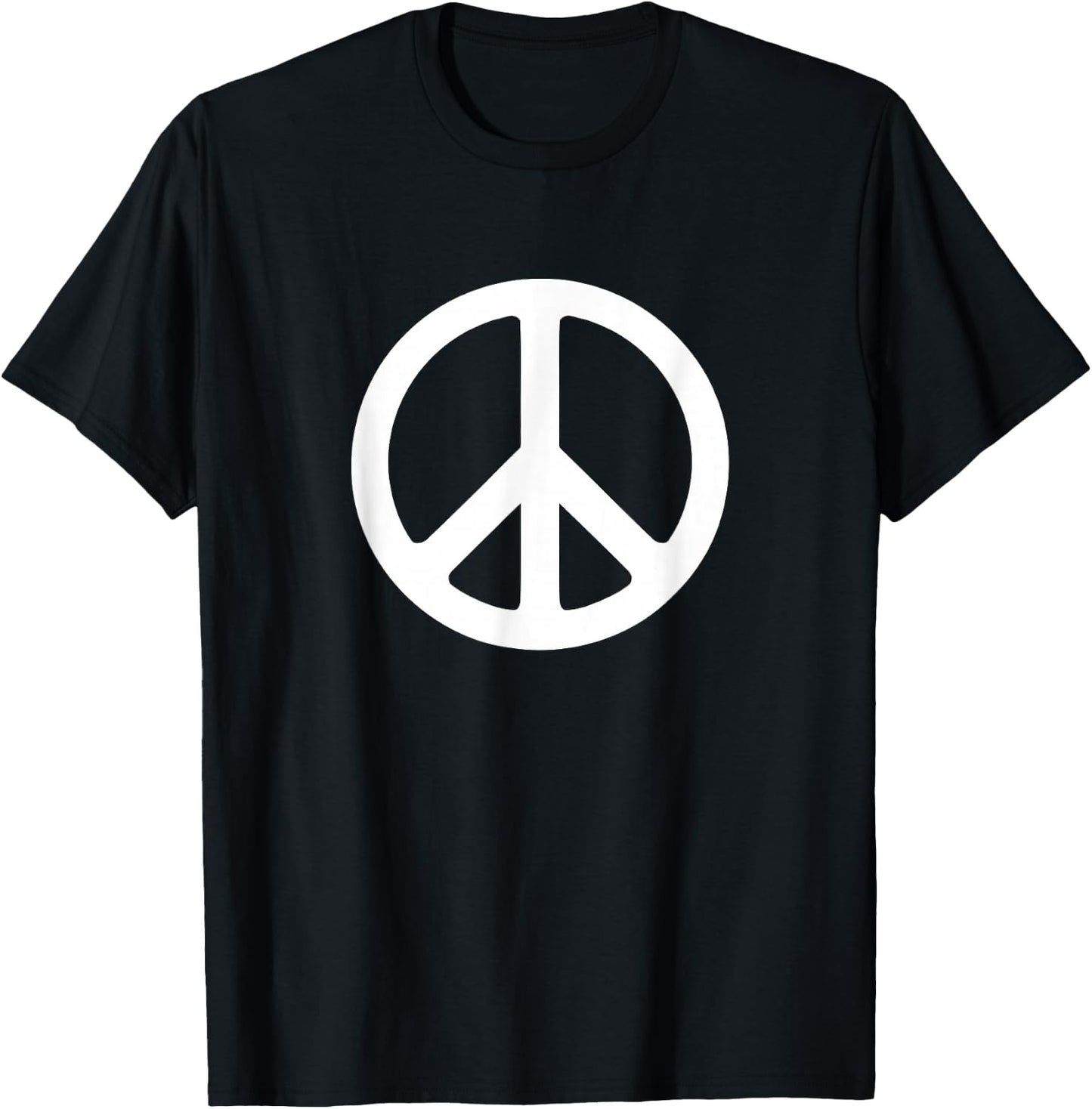 White Peace Sign T-Shirt - T-Shirt | Black