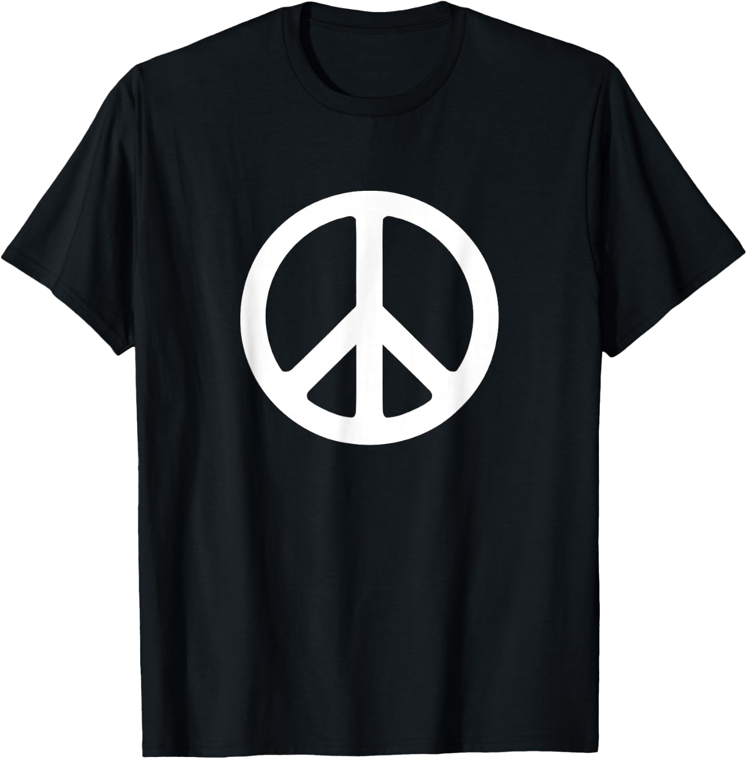 White Peace Sign T-Shirt - T-Shirt | Black