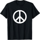 White Peace Sign T-Shirt - T-Shirt | Black