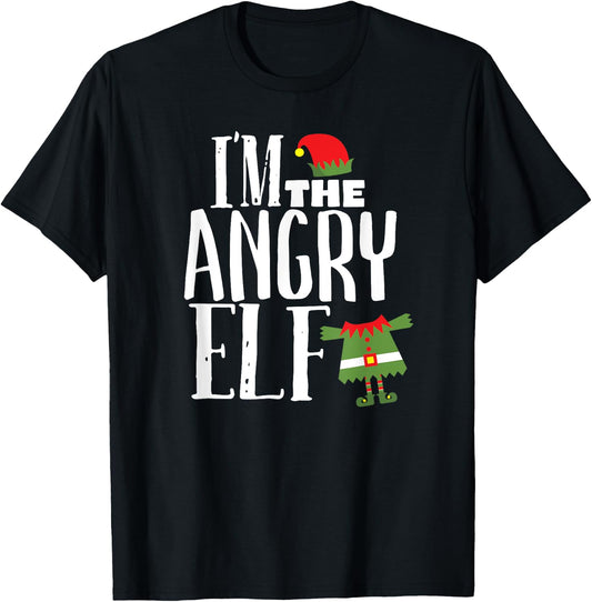 I'm The Angry Elf Matching Family Group Christmas Costume T-Shirt - T-Shirt | Black