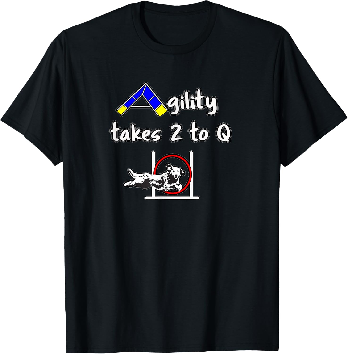 Dog Agility shirt - takes 2 to Q with a golden retriever Women Kids T-Shirt - T-Shirt | Black