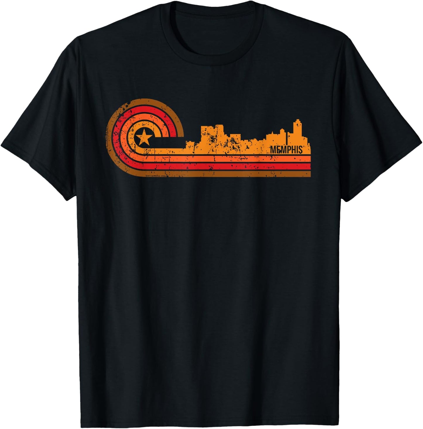 Retro Memphis - Memphis TN Skyline Shirt T-Shirt - T-Shirt | Black