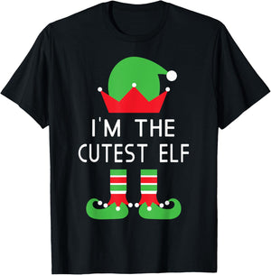 I'm The Cutest Elf Funny Christmas Matching Group Family T-Shirt - T-Shirt | Black