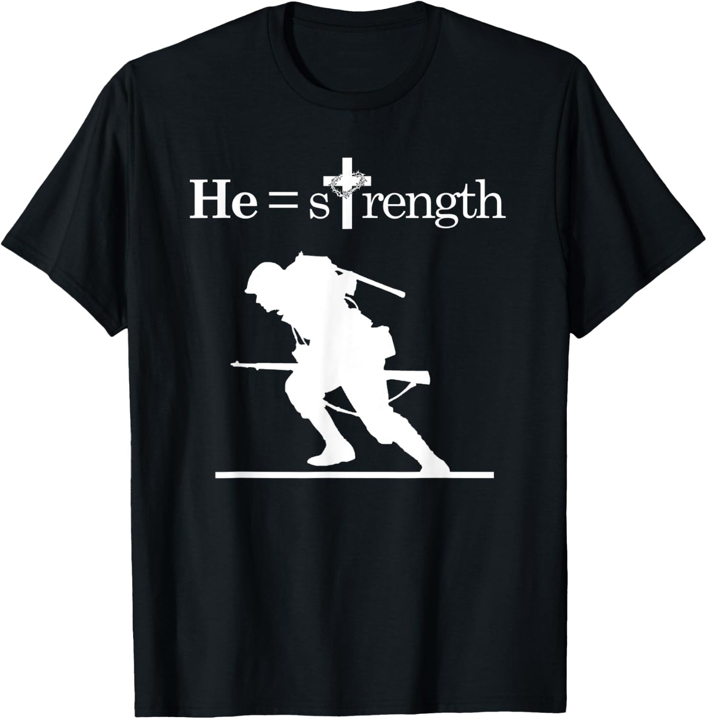 Christian Military Inspirational Quote Jesus Soldier T-Shirt - T-Shirt | Black