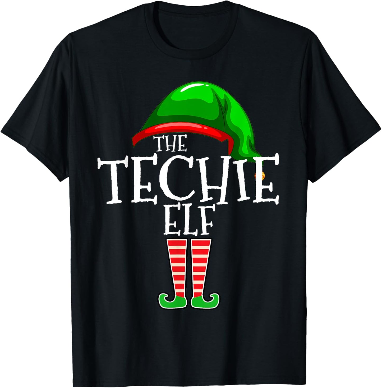 The Techie Elf Family Matching Group Christmas T-Shirt - T-Shirt | Black