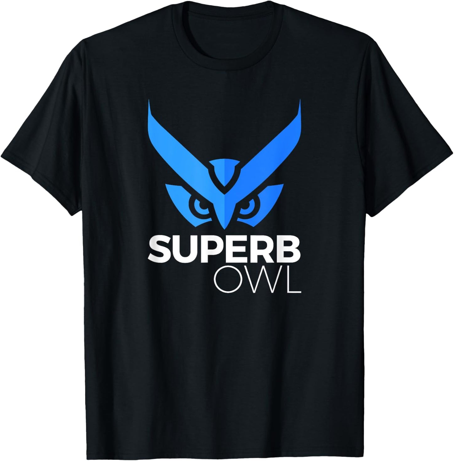 The Blue Superb Owl Logo Shirt - Owl Bird Shirt T-Shirt - T-Shirt | Black