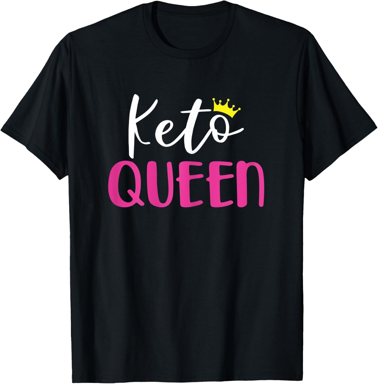 Keto Queen Shirt With Crown Funny Ketosis Diet T-Shirt - T-Shirt | Black