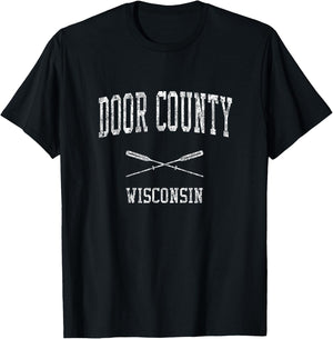 Door County Wisconsin WI Vintage Nautical Sports Design T-Shirt - T-Shirt | Black