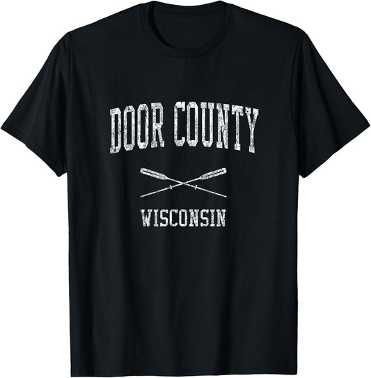 Door County Wisconsin WI Vintage Nautical Sports Design T-Shirt - T-Shirt | Black