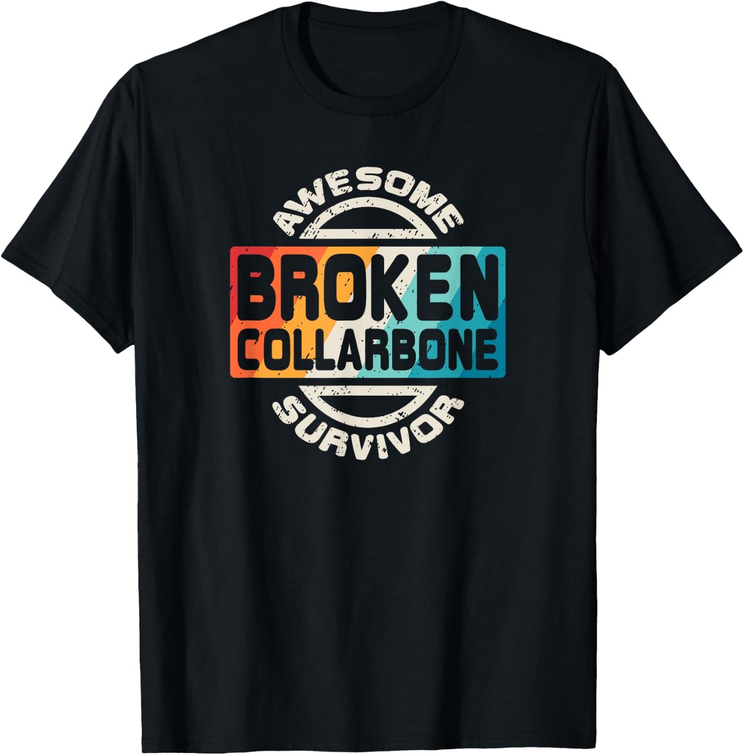 Broken Collarbone T Shirt Get Well Soon Retro Gift T-Shirt - T-Shirt | Black