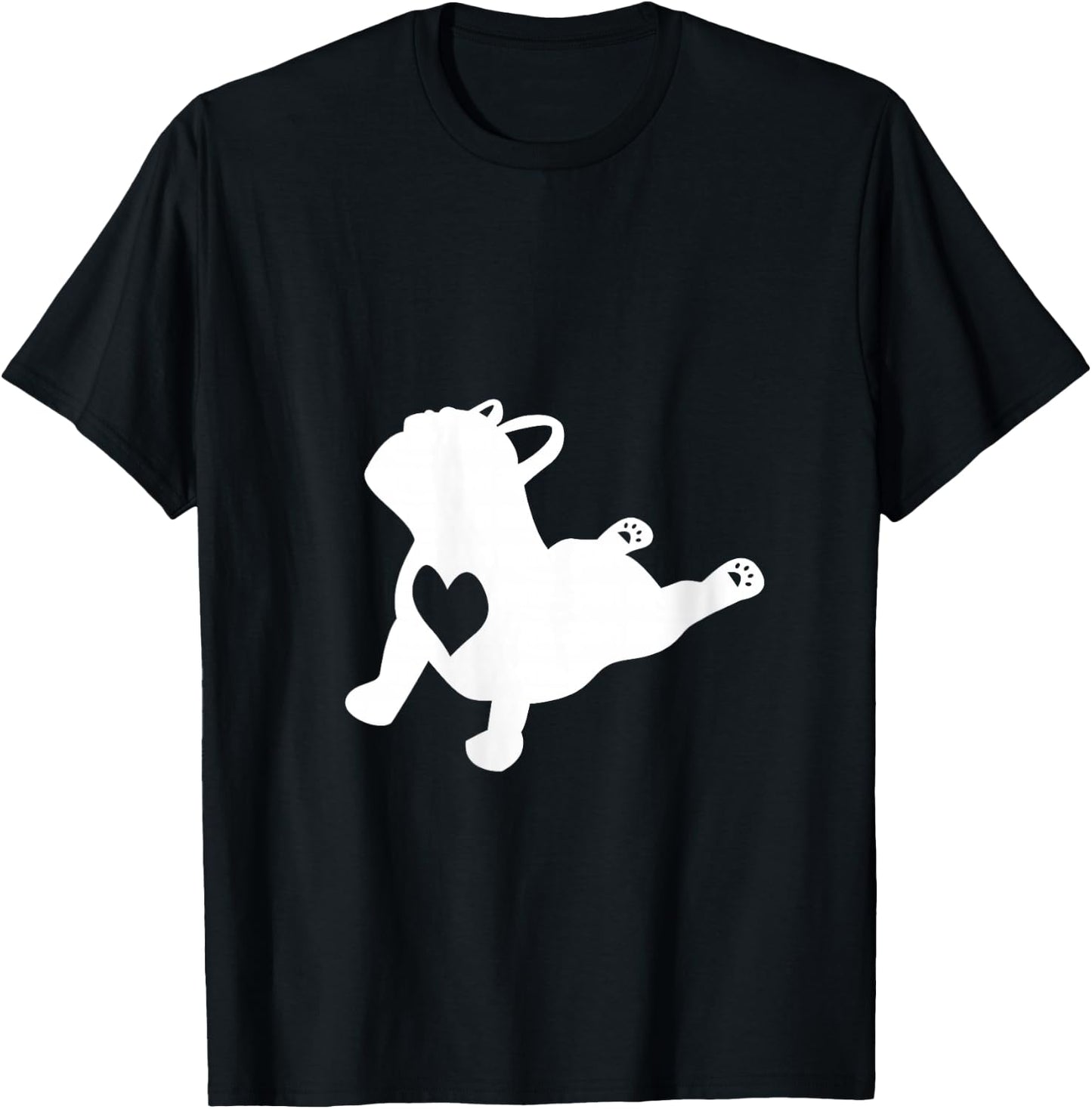 French Bulldog Yoga Pose Love Heart Frenchie V-Neck T-Shirt - T-Shirt | Black