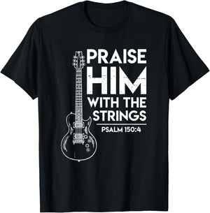 Praise Him - Christian Worship Gifts - Electric Guitar Jesus T-Shirt - T-Shirt | Black