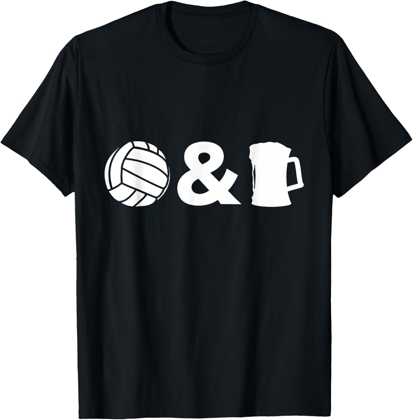 Funny Volleyball and Beer T Shirt Gift Drinker T-Shirt - T-Shirt | Black