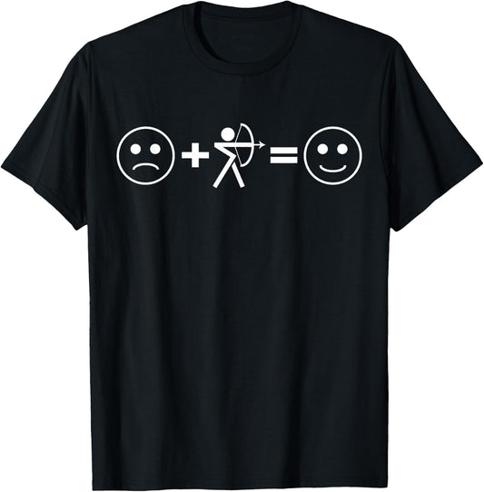 Bow Hunting / Archery Makes Me Happy T-Shirt - T-Shirt | Black