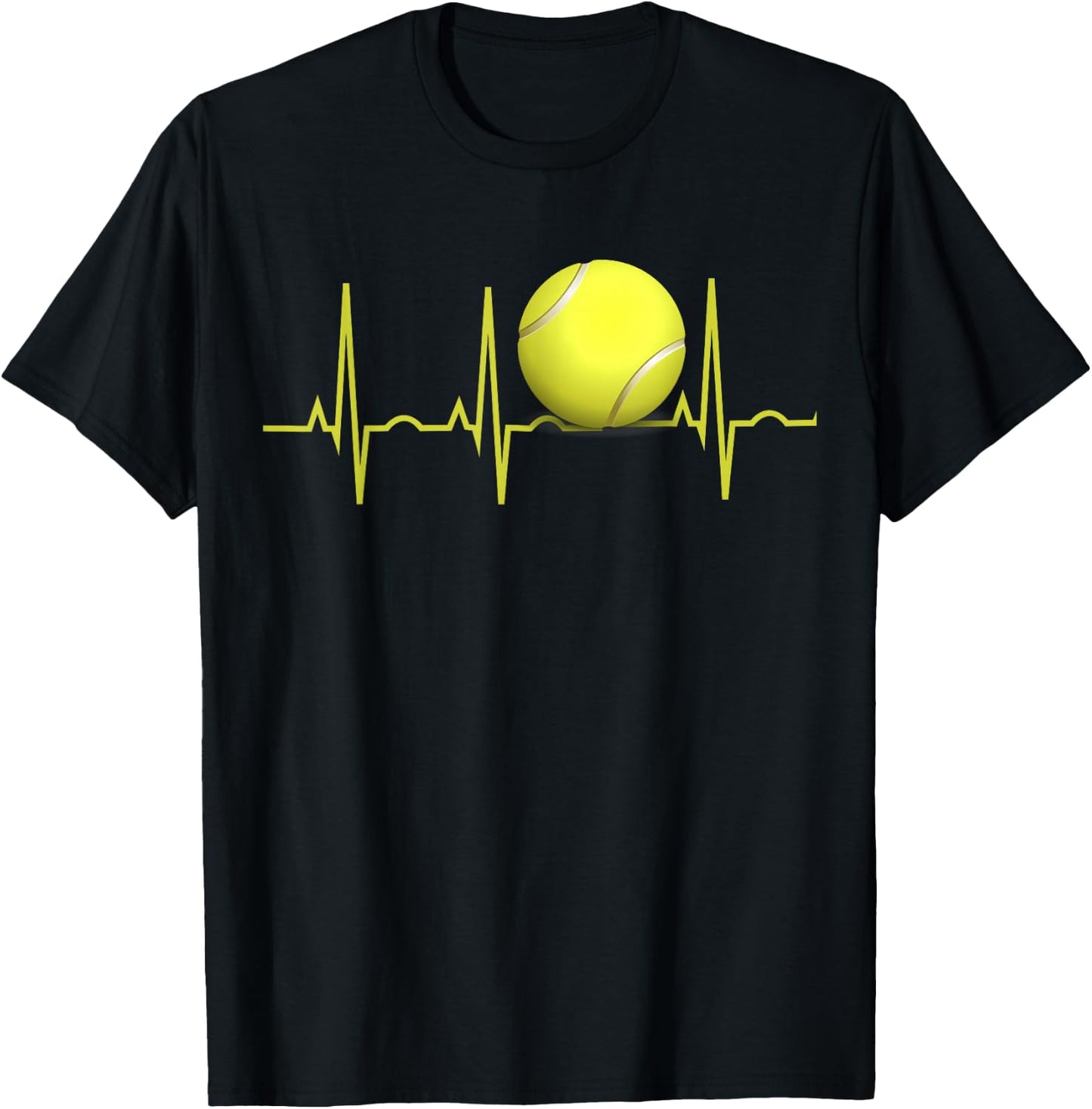 Kids Tennis Heartbeat Shirt Tennis for Players & Coaches 10 Heather Blue T-Shirt - T-Shirt | Black