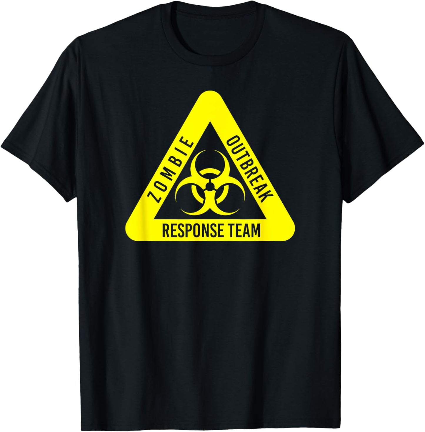 Zombie Outbreak Response Funny Biohazard In Yellow T-Shirt - T-Shirt | Black