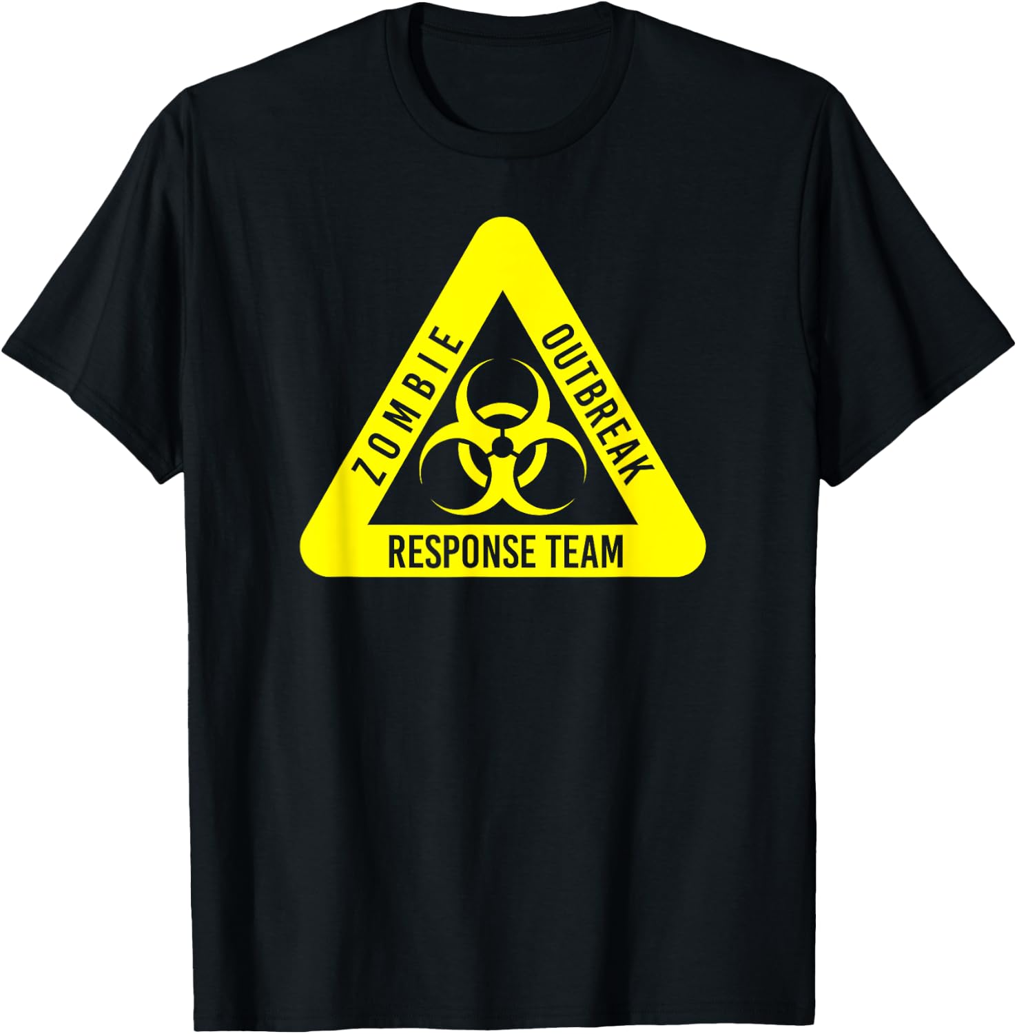 Zombie Outbreak Response Funny Biohazard In Yellow T-Shirt - T-Shirt | Black