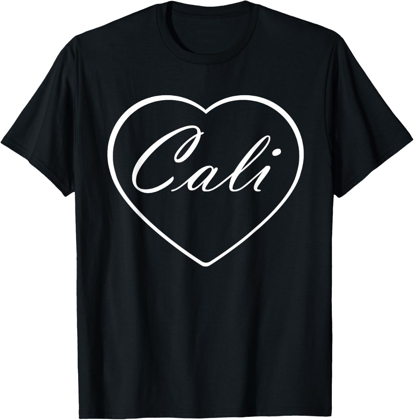 I Love California Home Cute Cali Heart T-Shirt - T-Shirt | Black