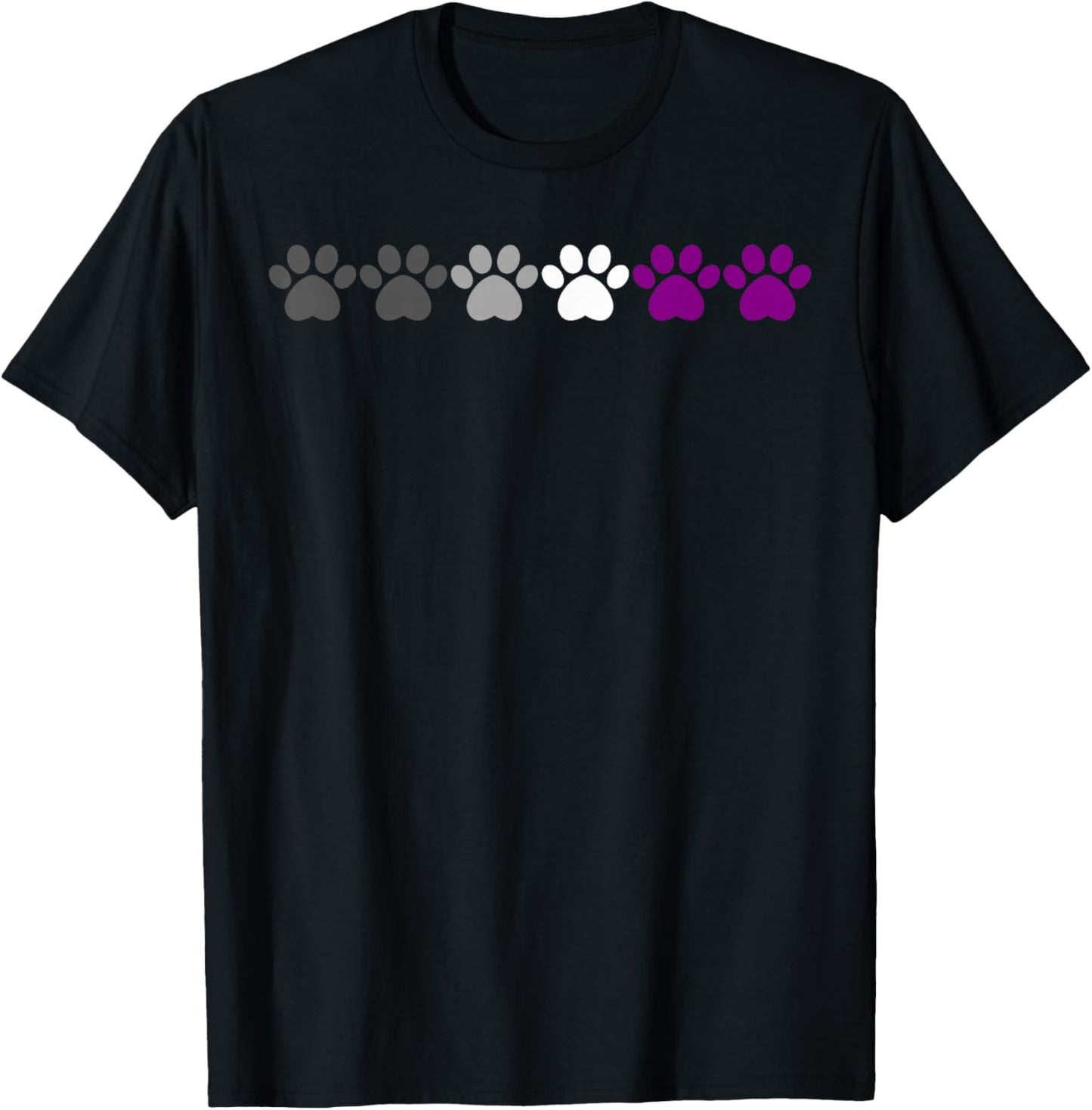 Ace Pride Paw Print Asexuality LGBTQ Plus Pride Statement T-Shirt - T-Shirt | Black