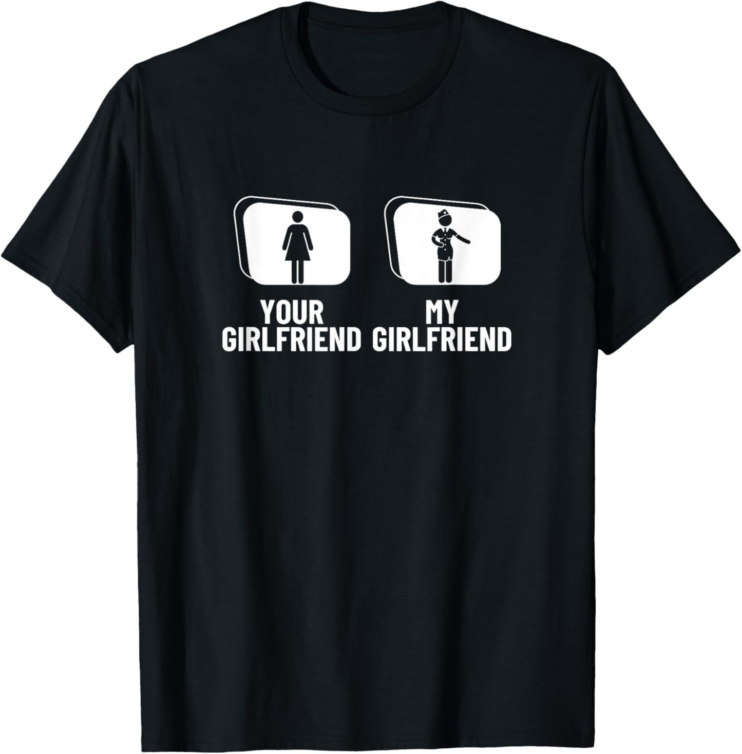 Cabin Crew Your Girlfriend My Girlfriend Flight Attendant T-Shirt - T-Shirt | Black