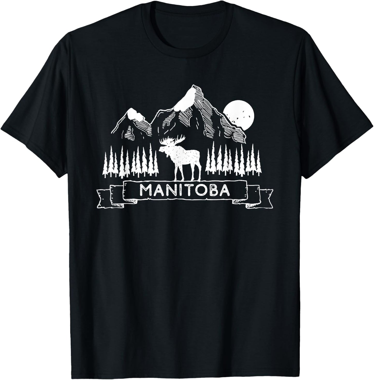 Manitoba Canada | Manitoba Canadian Moose Gift | Manitoba T-Shirt - T-Shirt | Black
