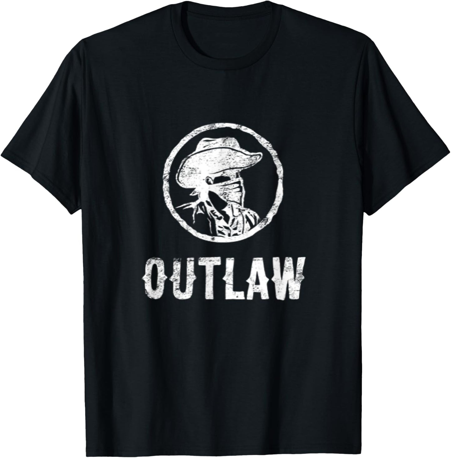 OUTLAW Old West fugitive rebels Renegades Western Style T-Shirt - T-Shirt | Black
