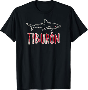 Speak More Spanish Tiburon Shark T-Shirt - T-Shirt | Black