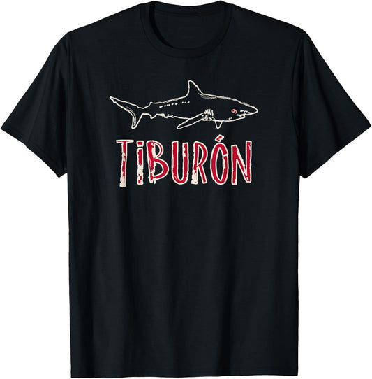 Speak More Spanish Tiburon Shark T-Shirt - T-Shirt | Black