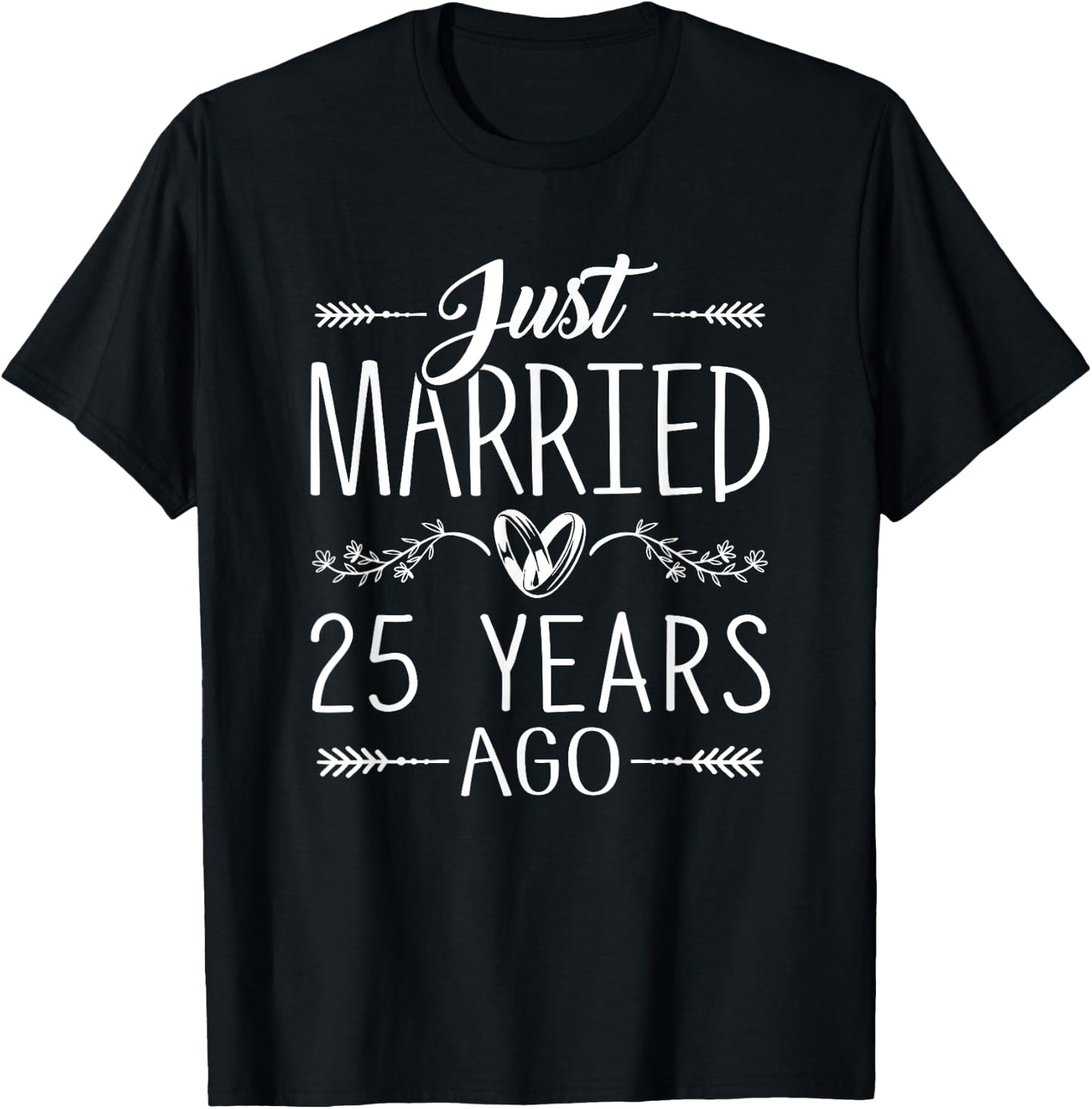 25th Wedding Anniversary Silver Anniversary Couple Matching T-Shirt - T-Shirt | Black